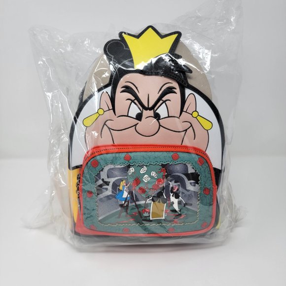 Loungefly Disney Queen of Hearts Villain Scene Mini Backpack & Zip Around Wallet - Picture 12 of 16